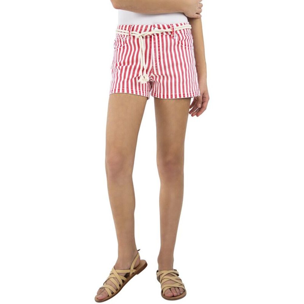 Tractr Girls  Jeans Mid Rise Stripe Short, Pink